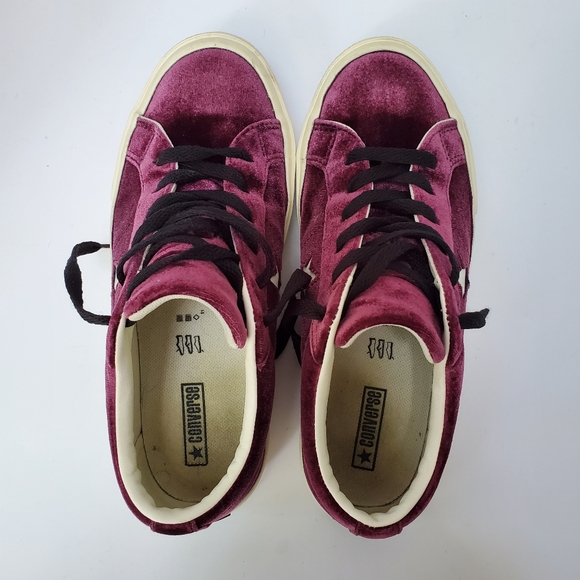 CONVERSE One Star "Ox" Maroon Velvet Low Top Sneaker 5.5/JUNIORS or 7.5/WOMENS - Picture 5 of 11